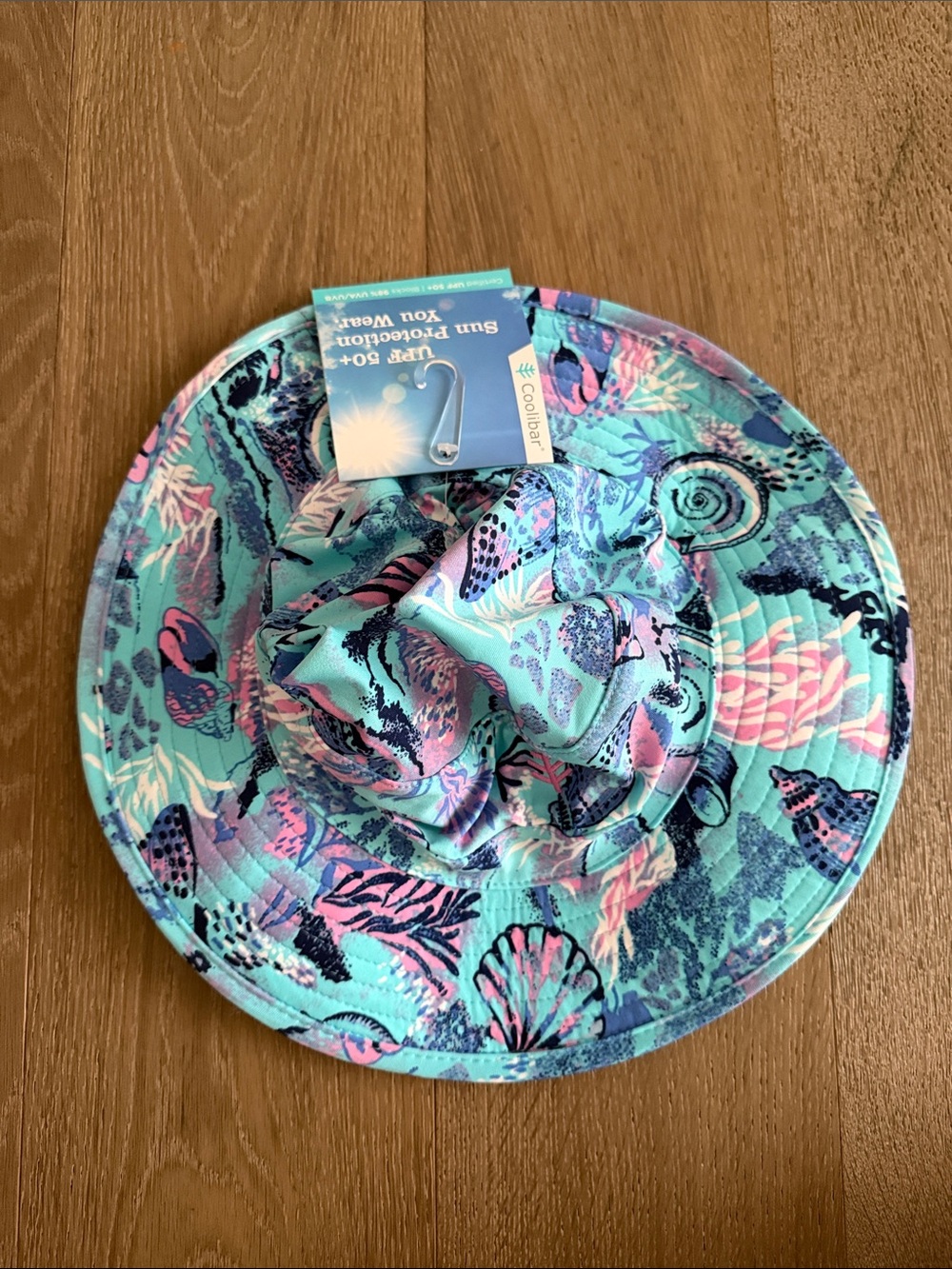 Blue & pink Coolibar Baby Spashy Bucket Hat. Size:2T-3T. NWT.